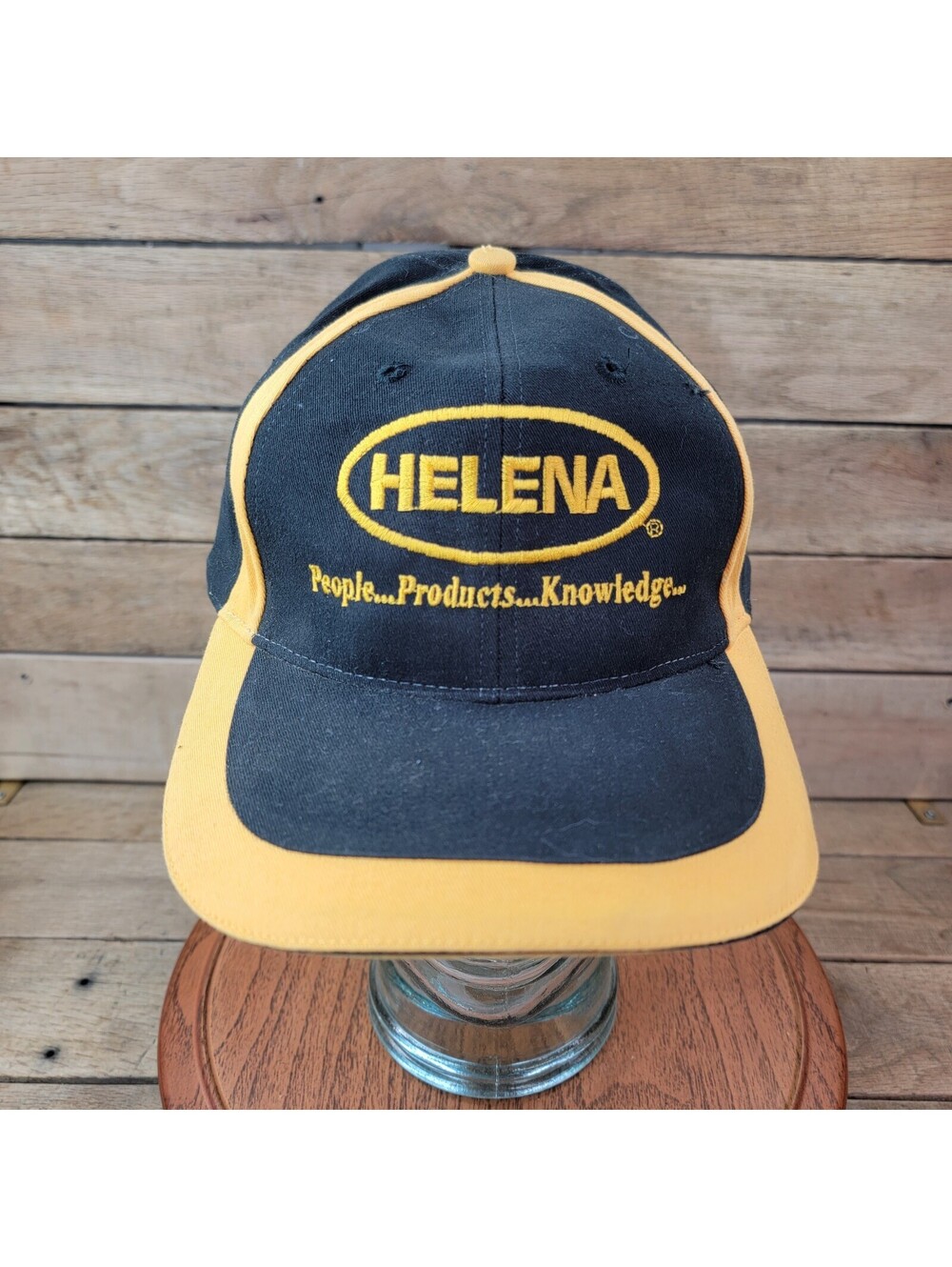 Helena Agriculture Vintage Snapback Trucker Hat Black Yellow Farm Ag Cap USA